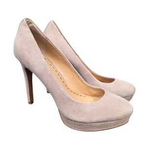 Coach‎ Grey Suede Leather Platform Heels Office Career Womens Size 6B Pumps